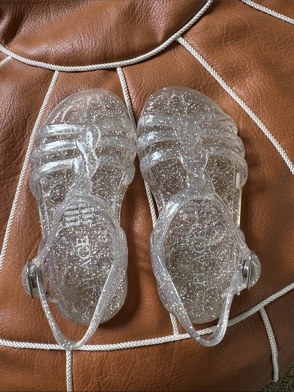 Children’s Place Clear Glitter Jelly Sandals- toddler size 5